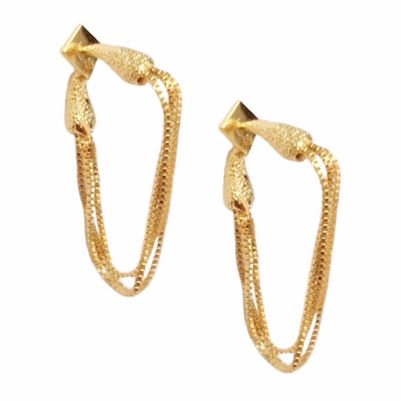 Alexis Bittar Jewelry - ALEXIS BITTAR • Gold Snake Chain Hoop Earrings